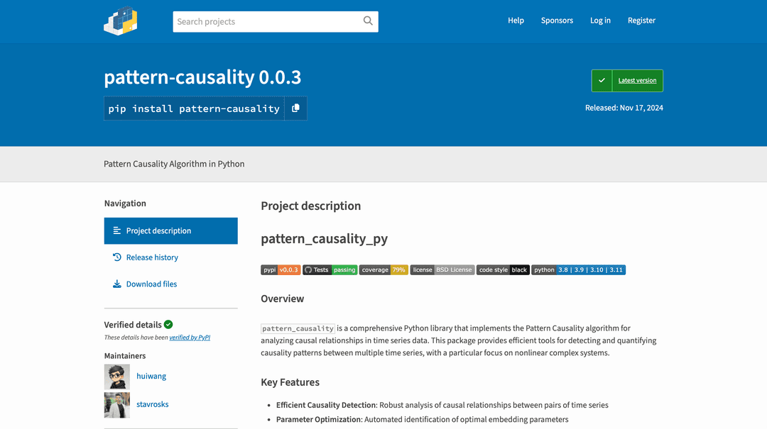 Pattern Causality Python Package