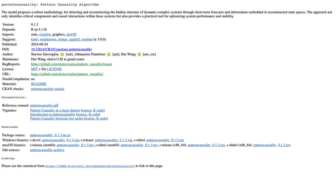 Pattern Causality R Package